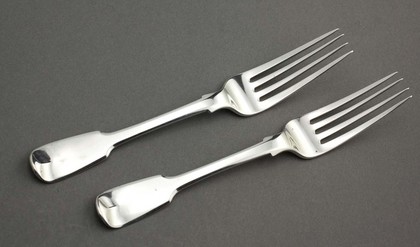 Cape Silver Dessert Forks (Pair) - William Moore